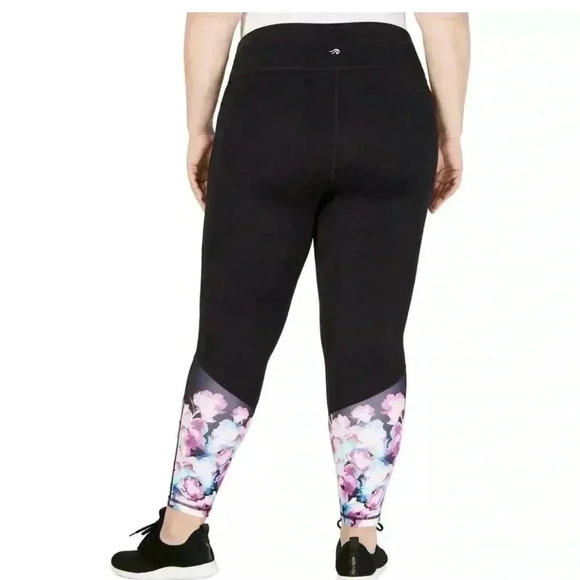 Ideology Floral Detail Ankle Athletic 7/8 Leggings Size 1X - Picture 3 of 6